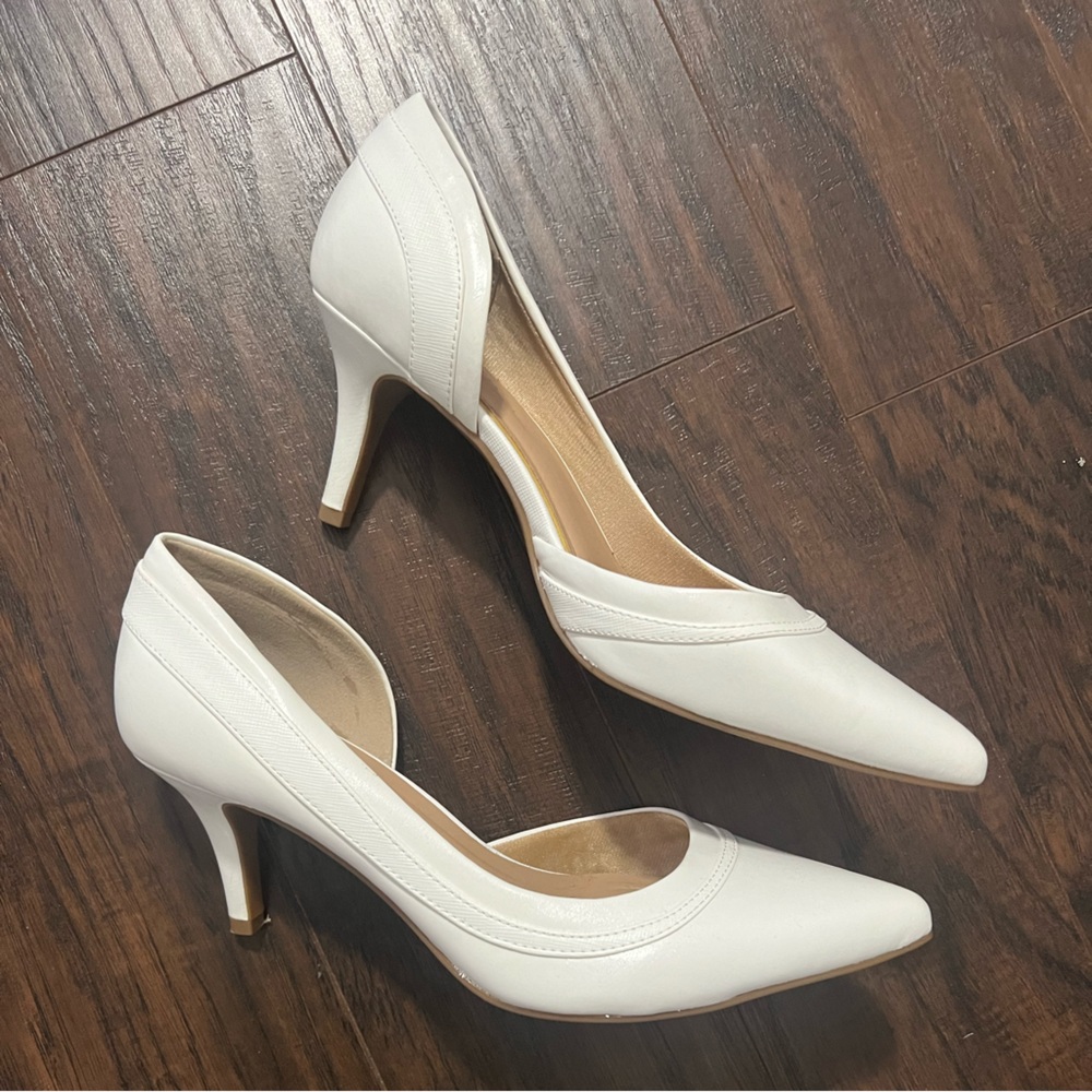 Women’s white heels